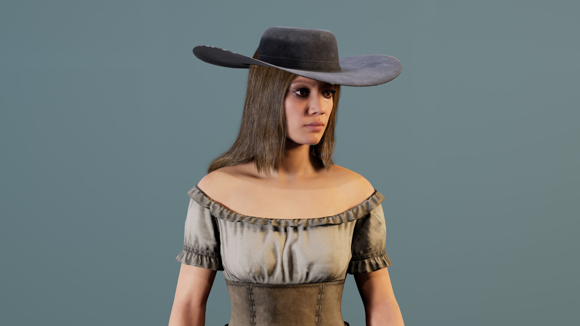 Western Cowboy Outfits Vol 3 - Rigged - Game Ready Low-poly 3D model_4