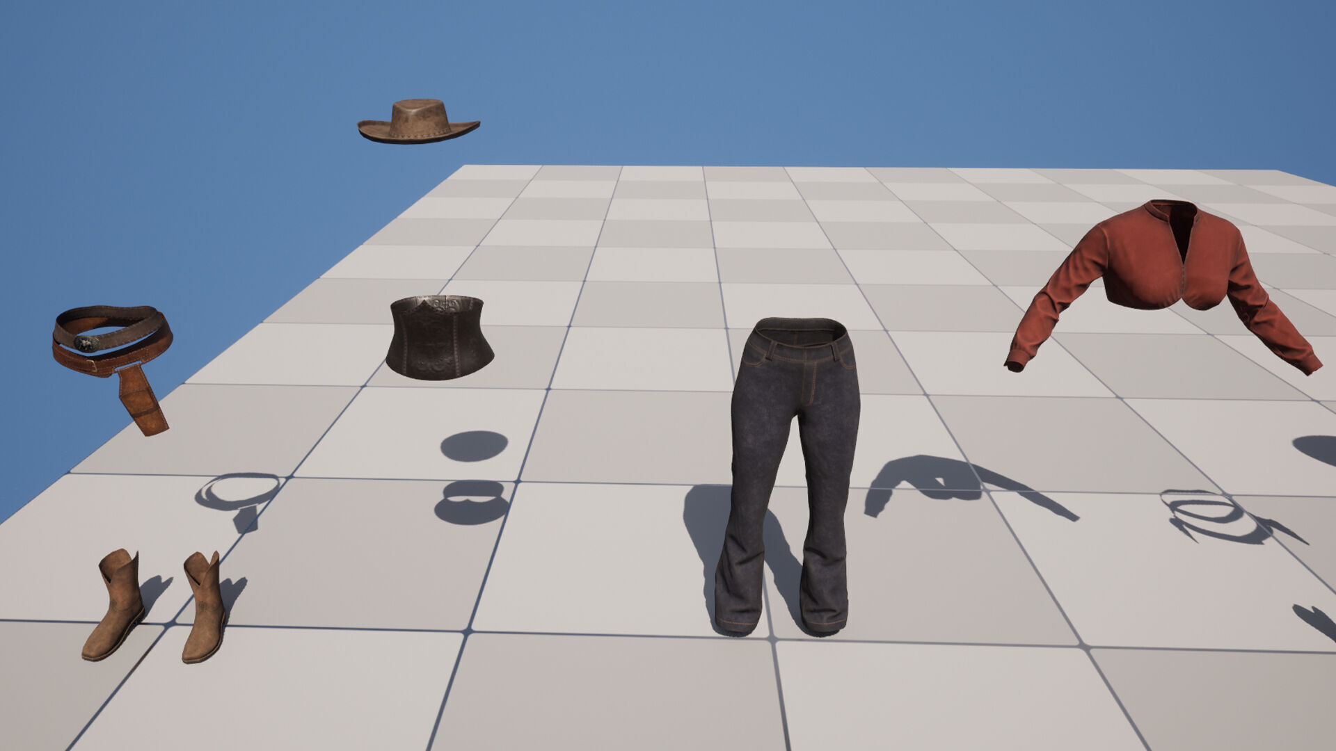 Western Cowboy Outfits Vol 3 - Rigged - Game Ready Low-poly 3D model_13