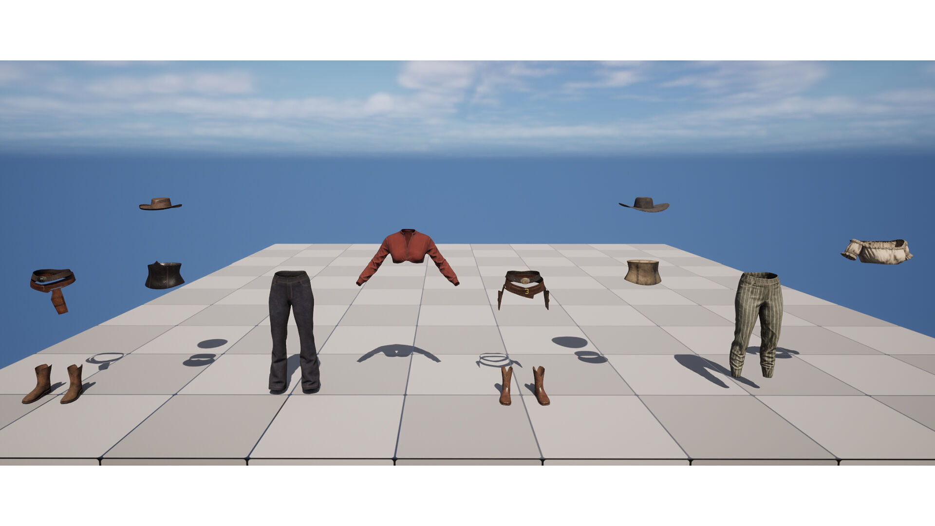 Western Cowboy Outfits Vol 3 - Rigged - Game Ready Low-poly 3D model_12