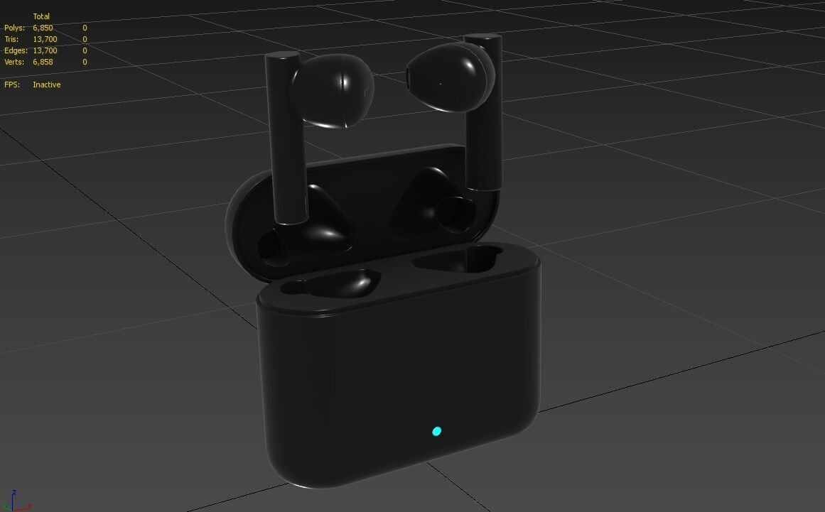 Bluetooth Earbuds M01 Low-poly 3D model_2