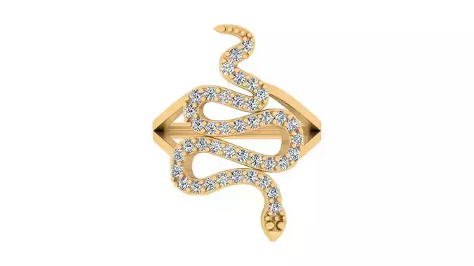 Serpent Elegance Custom Snake Shaped Pave Diamond Ring