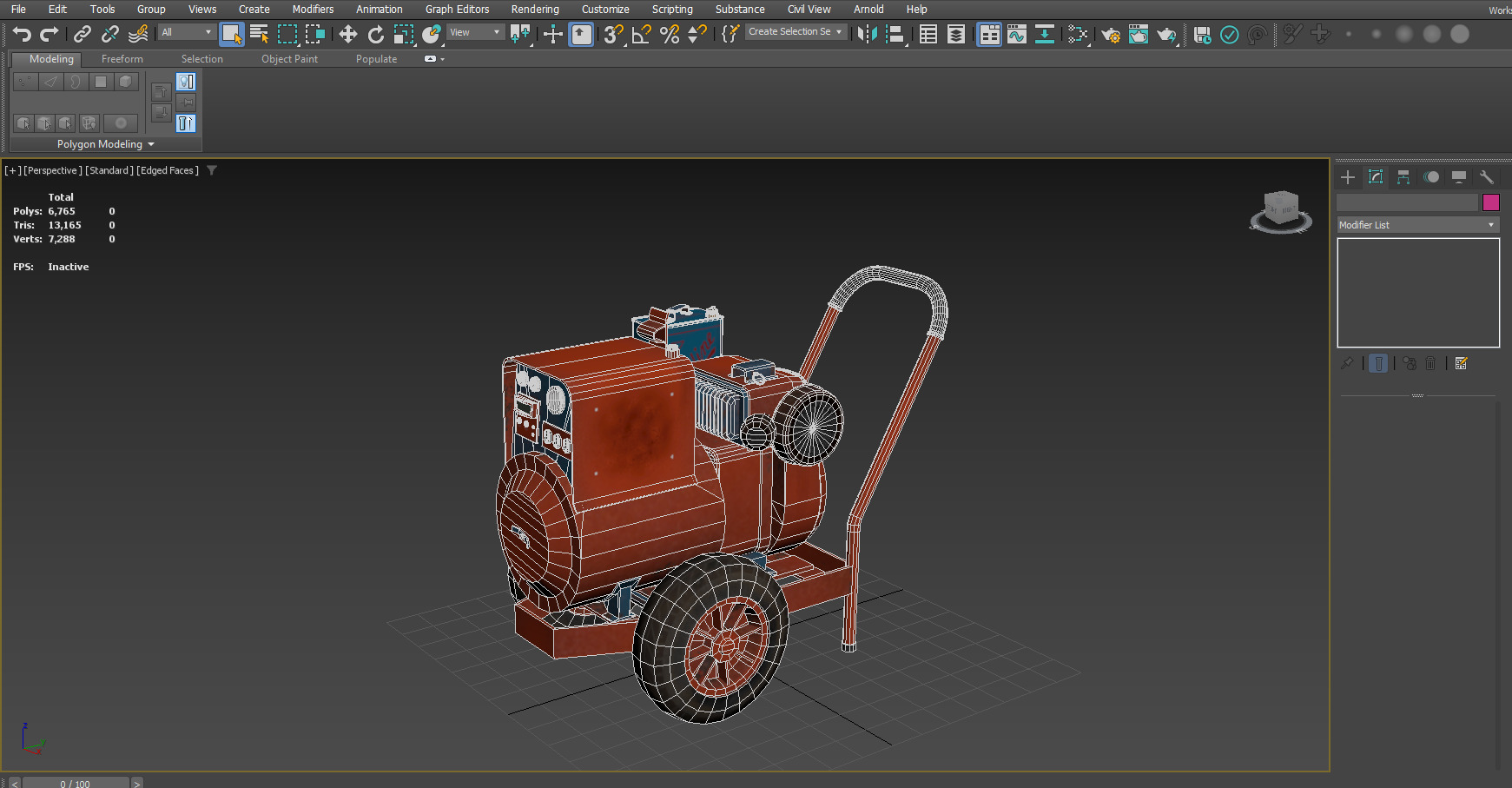 Old Vintage Electric Generator Low-Poly PBR Low-poly 3D model_5