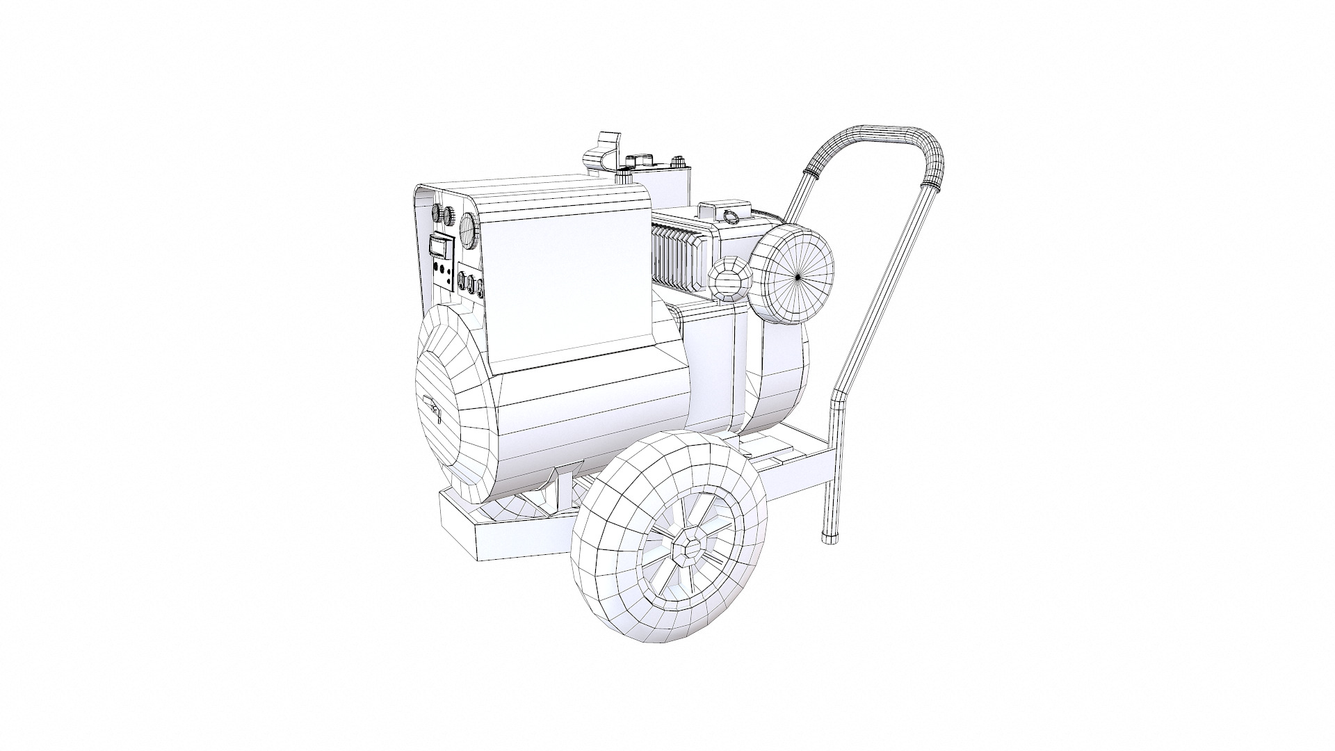 Old Vintage Electric Generator Low-Poly PBR Low-poly 3D model_22