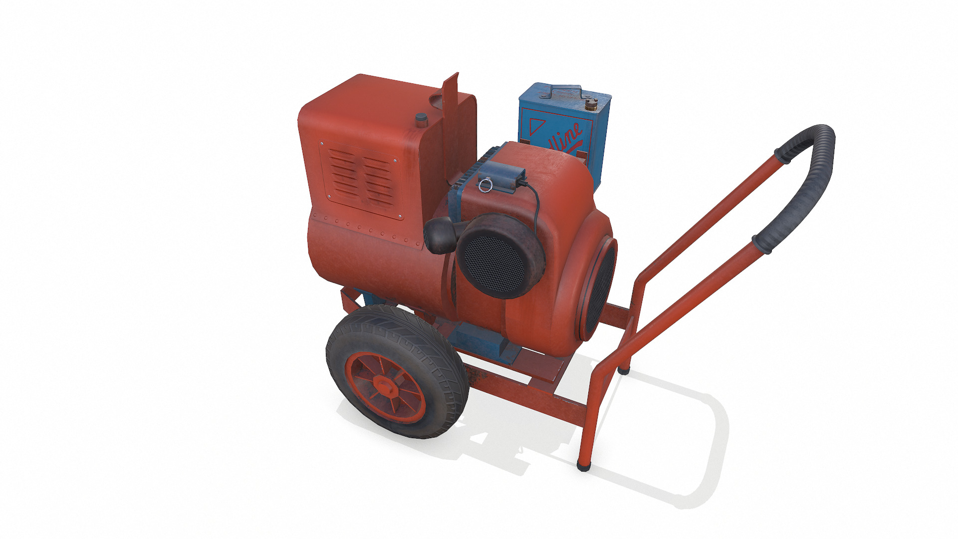 Old Vintage Electric Generator Low-Poly PBR Low-poly 3D model_4