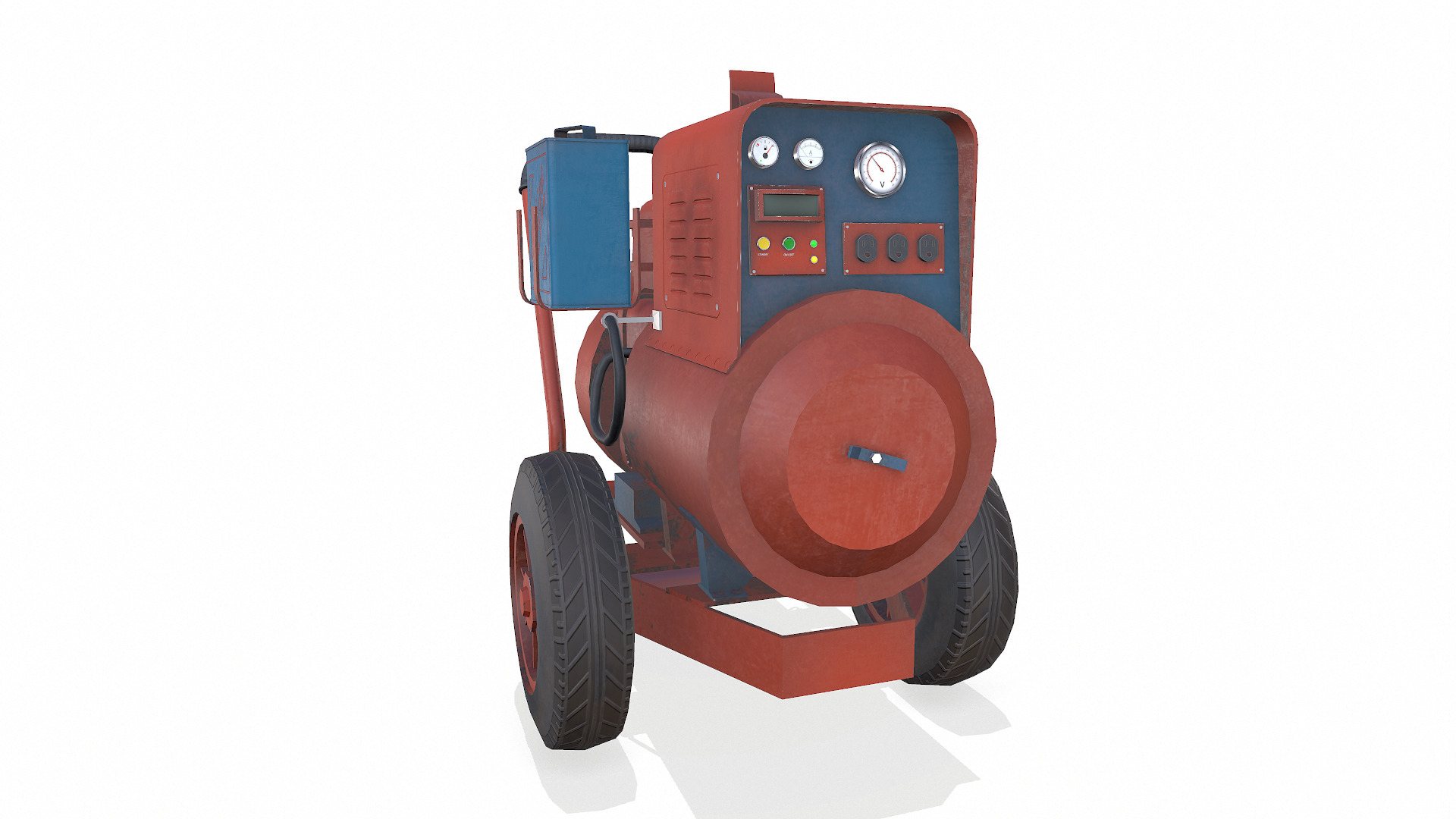 Old Vintage Electric Generator Low-Poly PBR Low-poly 3D model_13