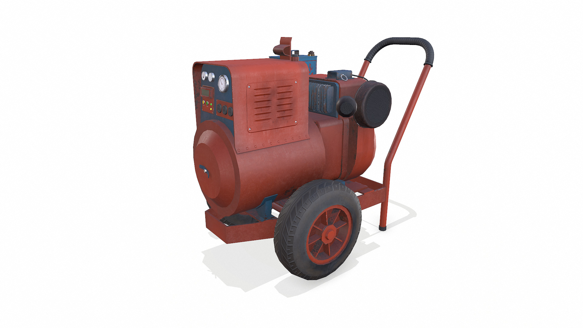 Old Vintage Electric Generator Low-Poly PBR Low-poly 3D model_2