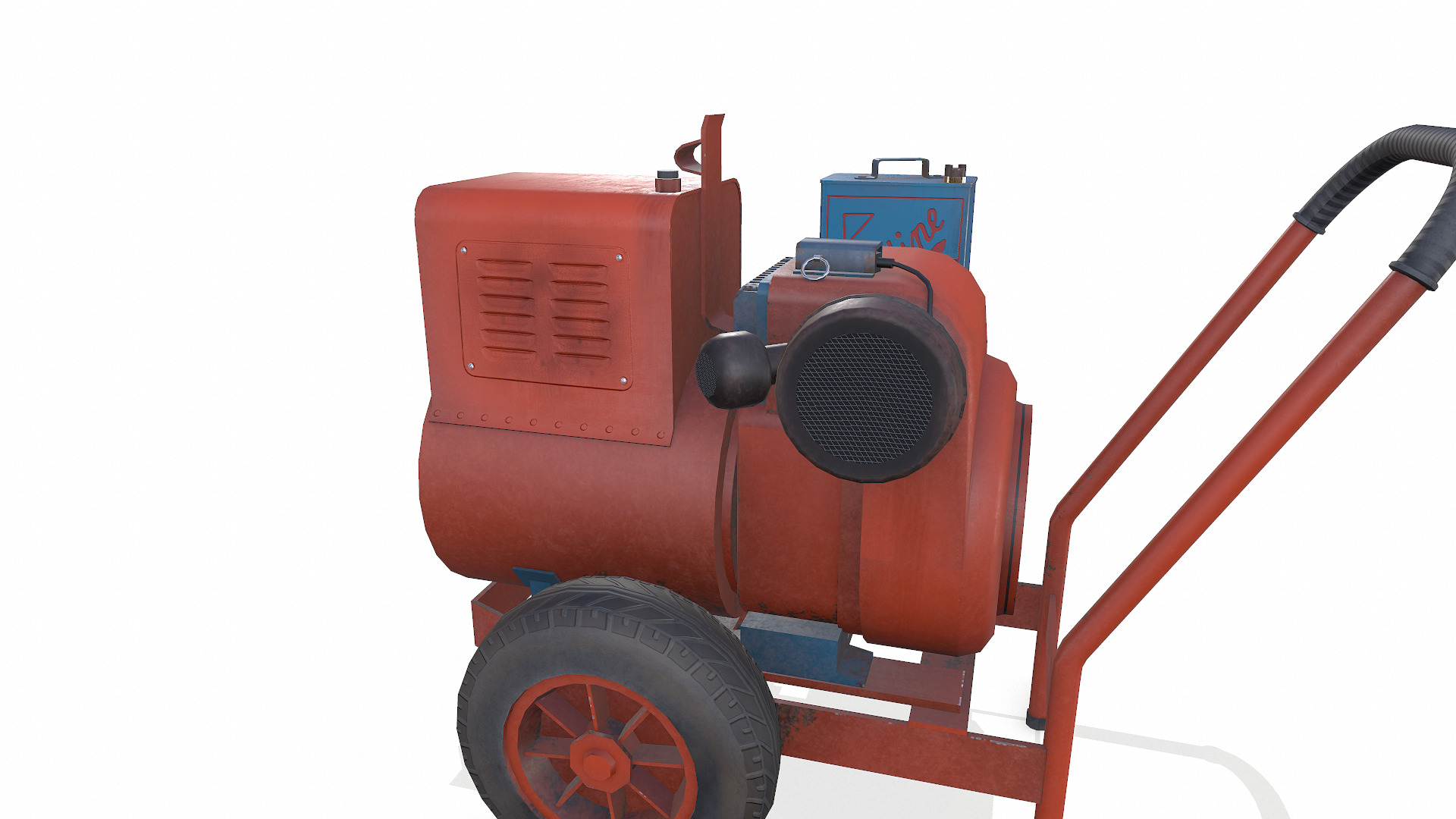 Old Vintage Electric Generator Low-Poly PBR Low-poly 3D model_16