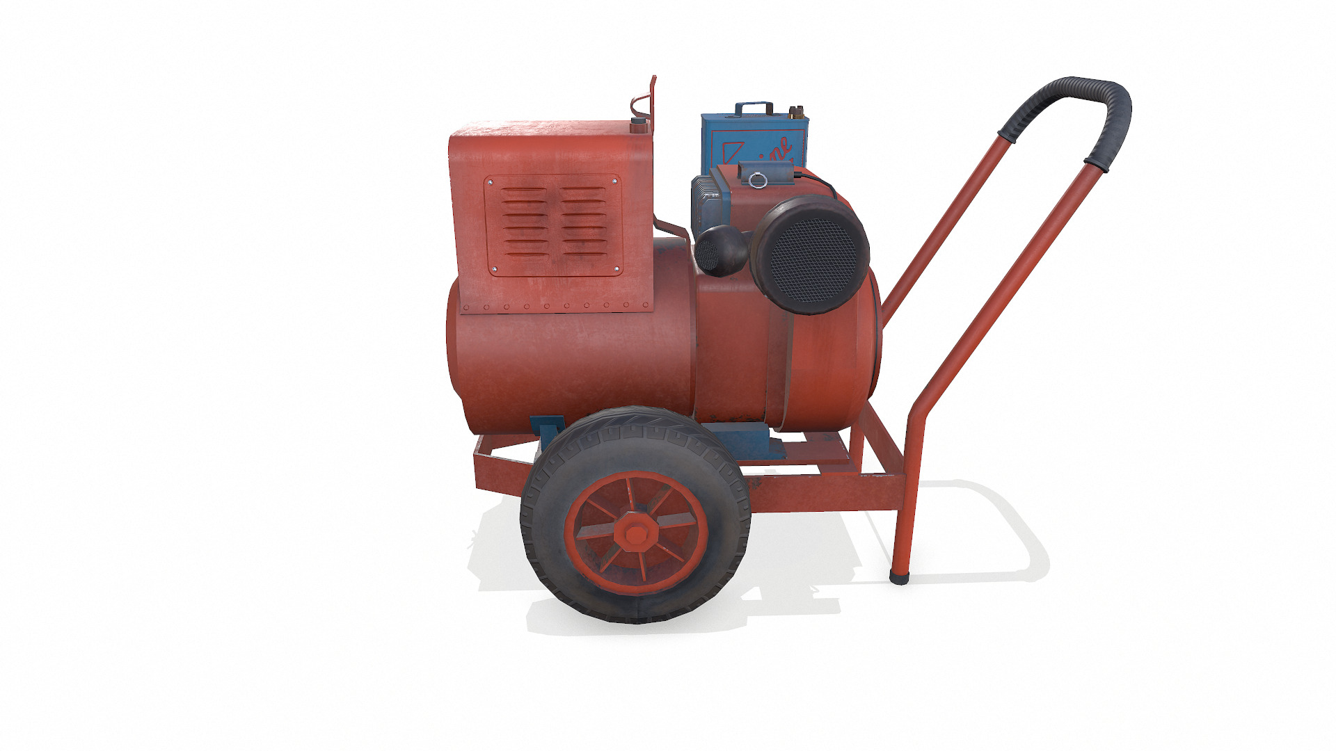 Old Vintage Electric Generator Low-Poly PBR Low-poly 3D model_3