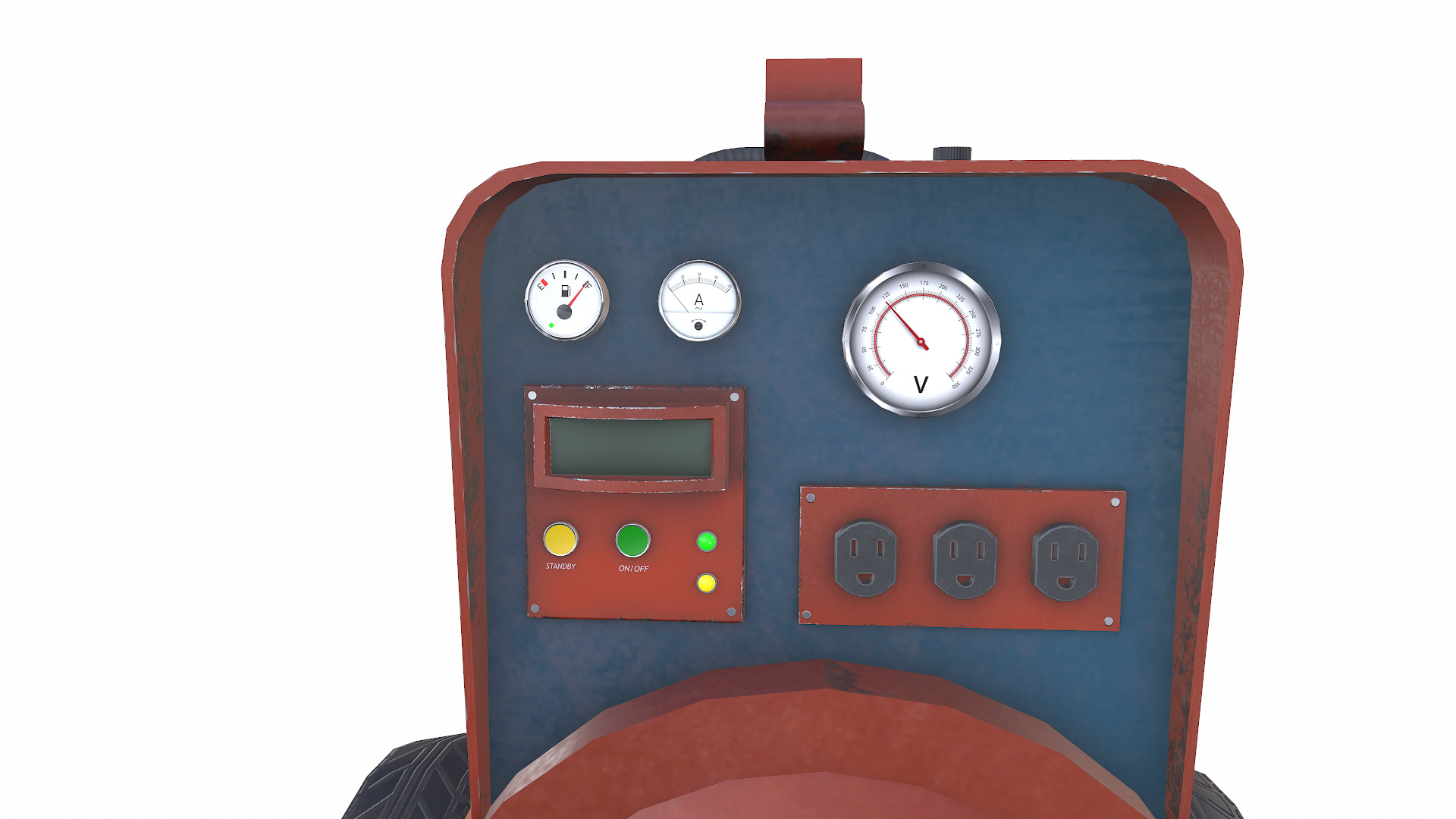 Old Vintage Electric Generator Low-Poly PBR Low-poly 3D model_14