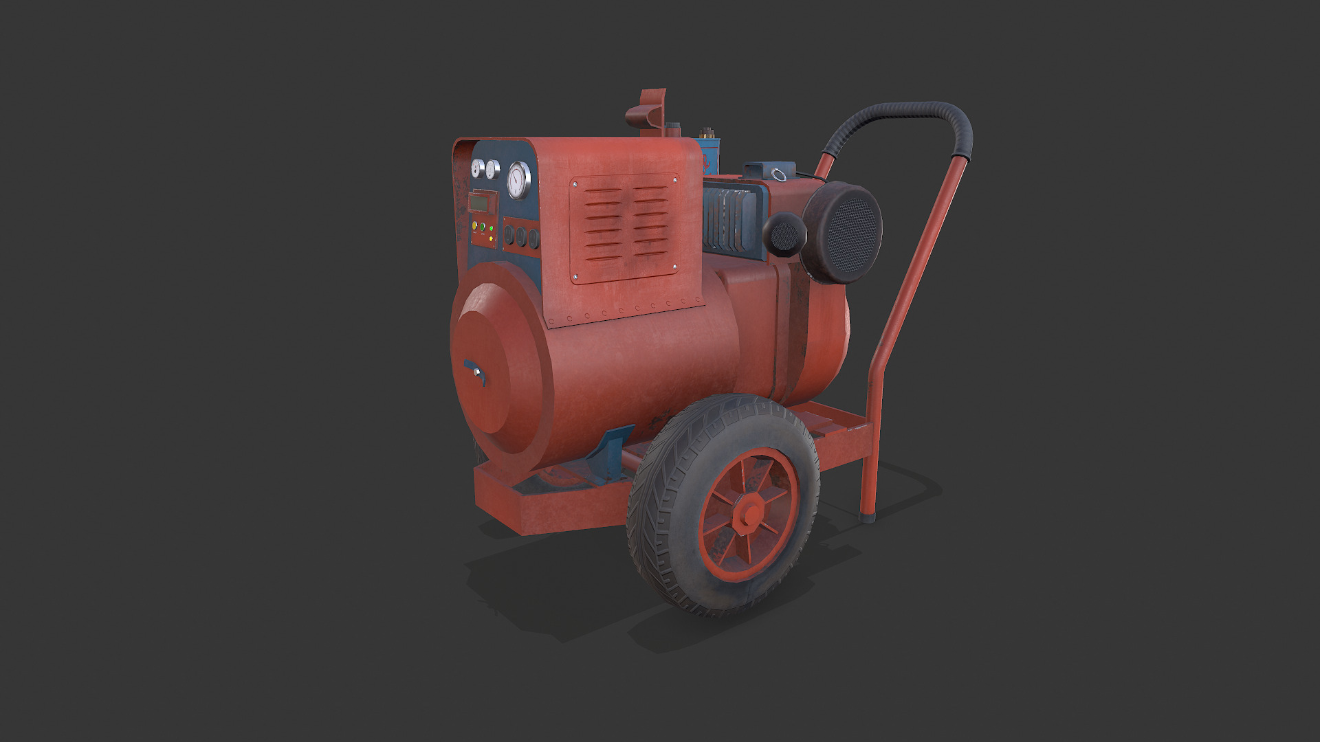 Old Vintage Electric Generator Low-Poly PBR Low-poly 3D model_1