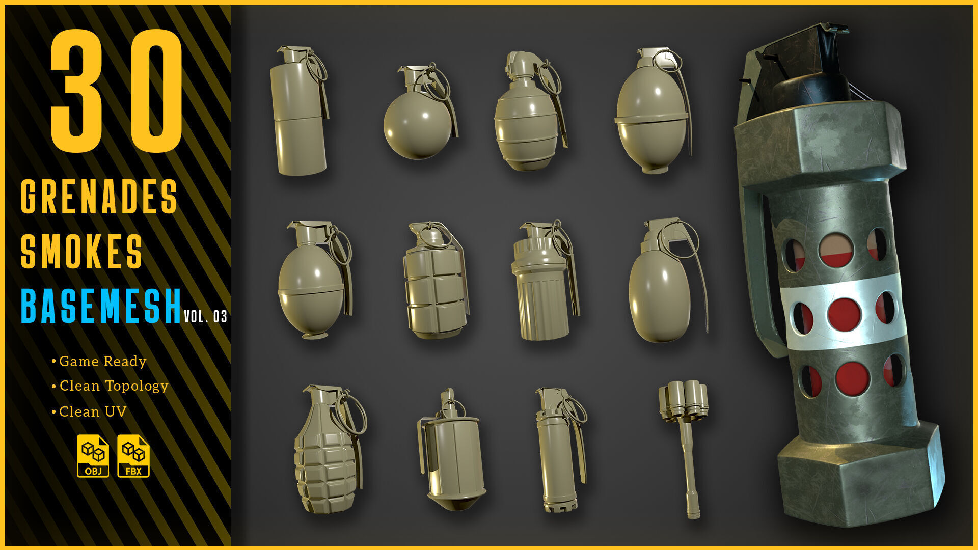 Gernades Basemesh 3D model_2