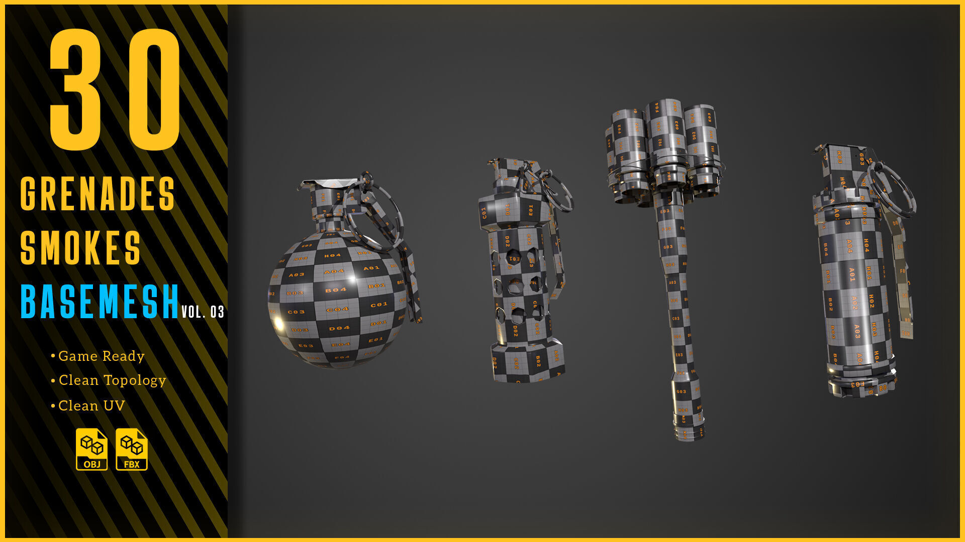 Gernades Basemesh 3D model_6