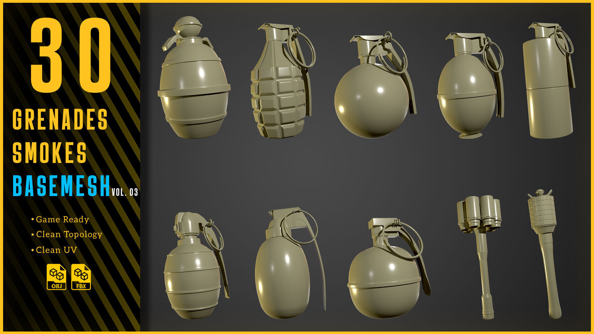 Gernades Basemesh 3D model_4