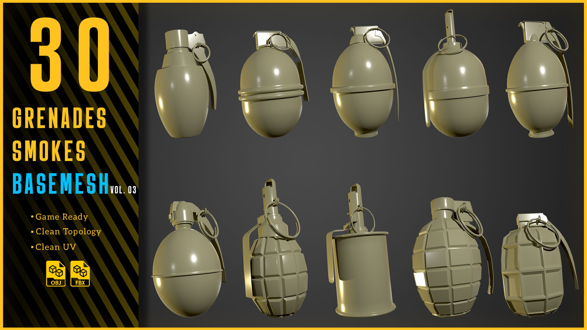 Gernades Basemesh 3D model_3