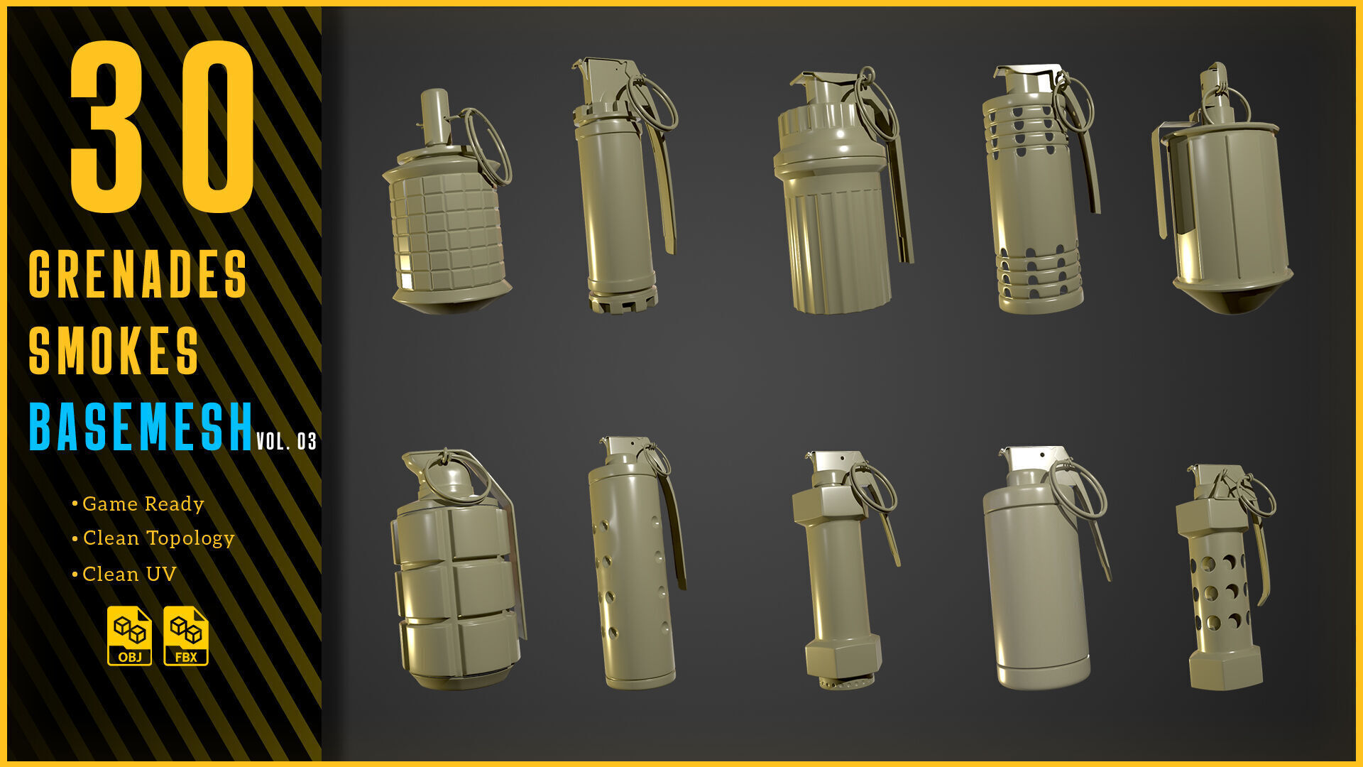 Gernades Basemesh 3D model_5