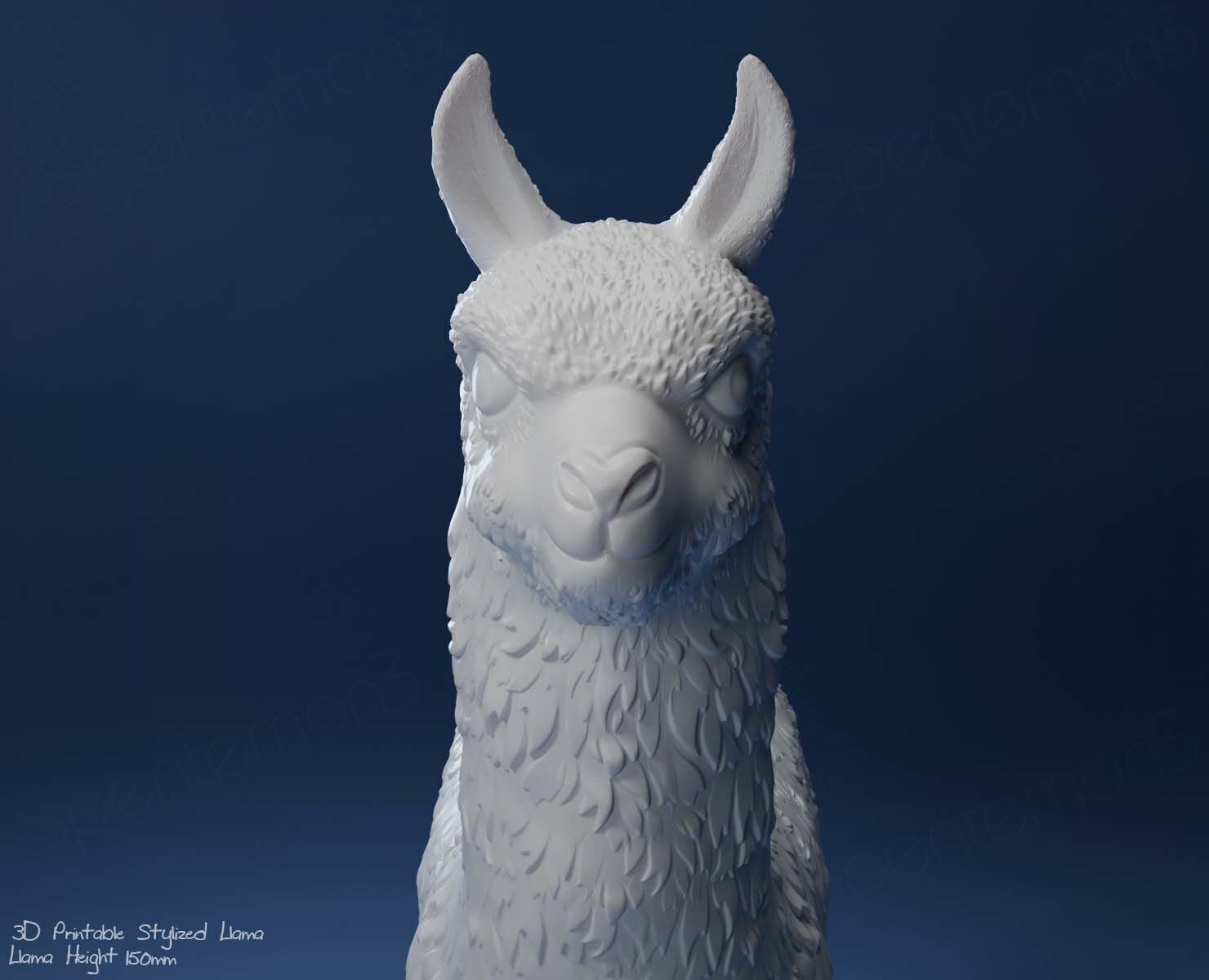 3D Printable Llama-Stylized Cute Llama 3D print model_2