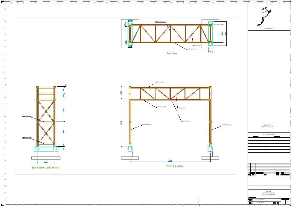 Pipe Bridge 3 levels 12m long 2800mm wide 7600mm clearance 3D model_1