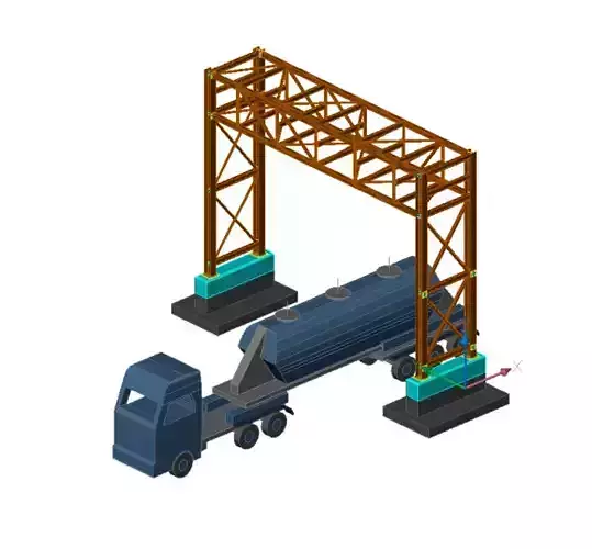 Pipe Bridge 3 levels 12m long 2800mm wide 7600mm clearance