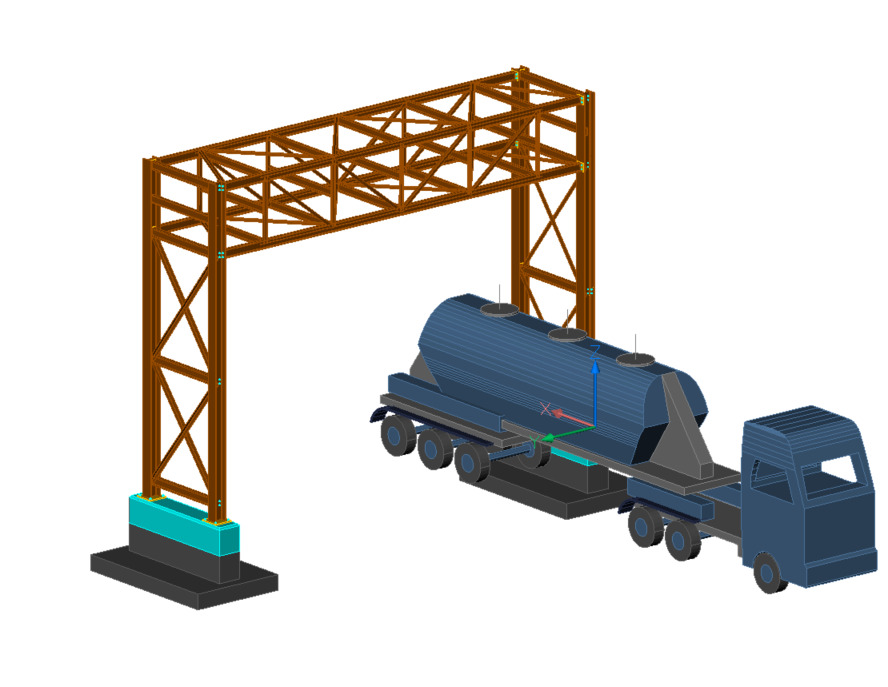 Pipe Bridge 3 levels 12m long 2800mm wide 7600mm clearance 3D model_2