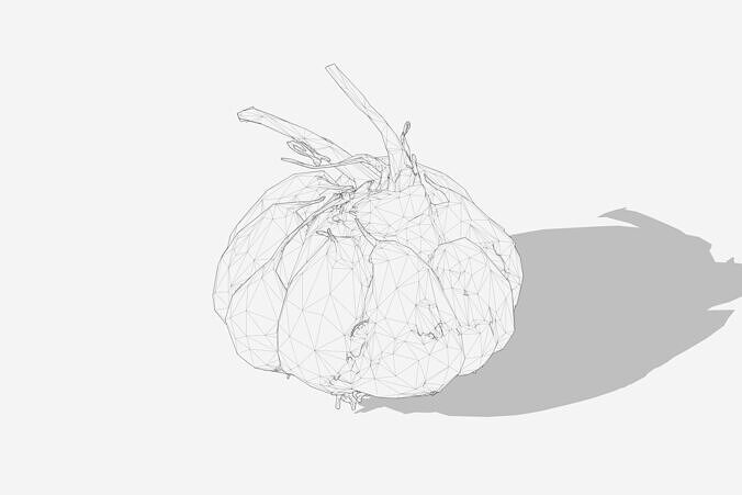 Garlic Bulb Low-poly 3D model 3