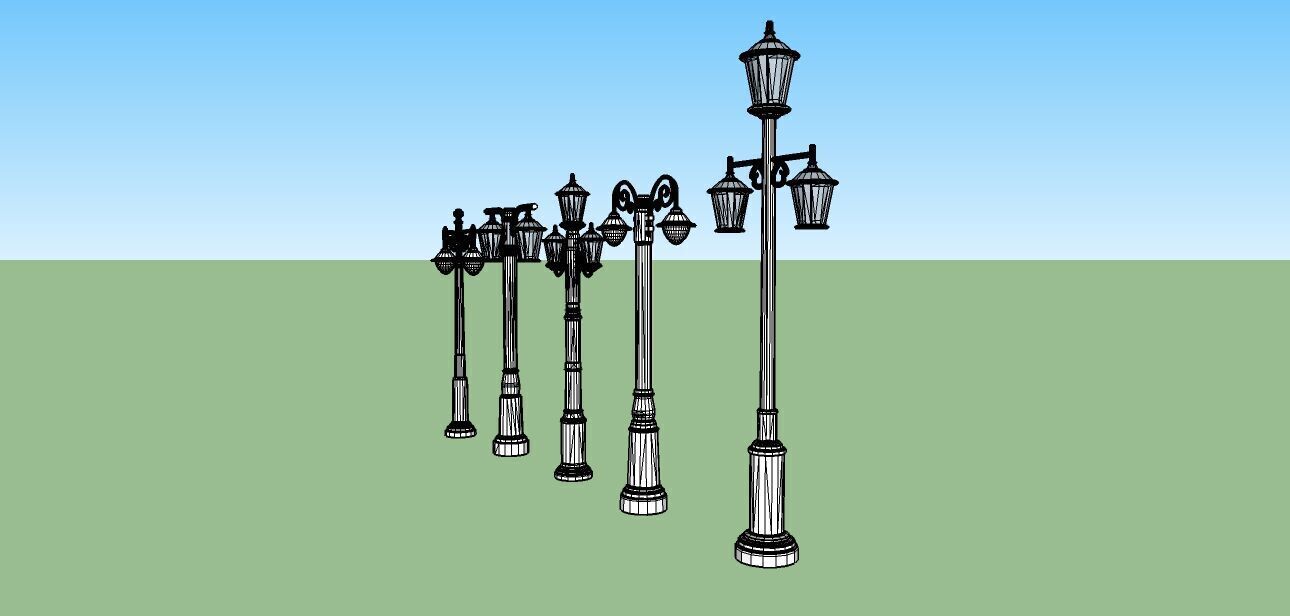 Modern Elegant Streetlight Designs for Luxury Homes 3D print model_10
