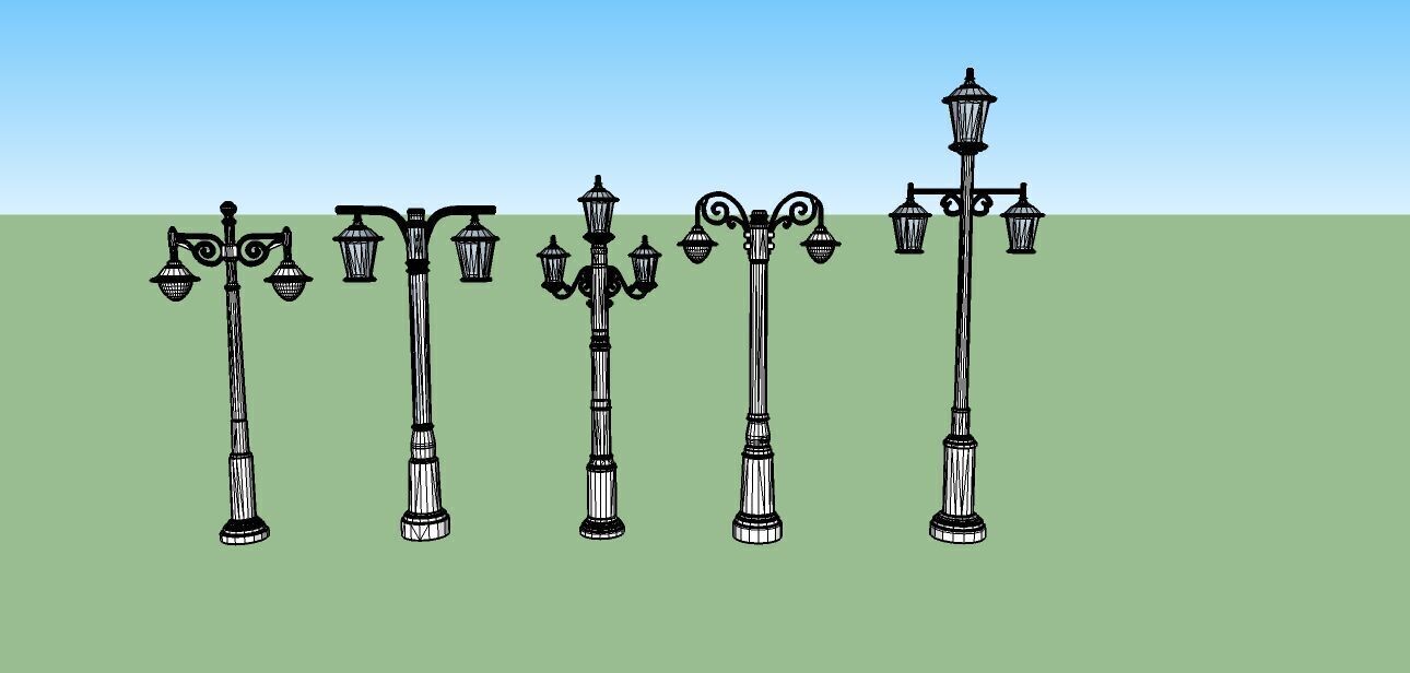 Modern Elegant Streetlight Designs for Luxury Homes 3D print model_9