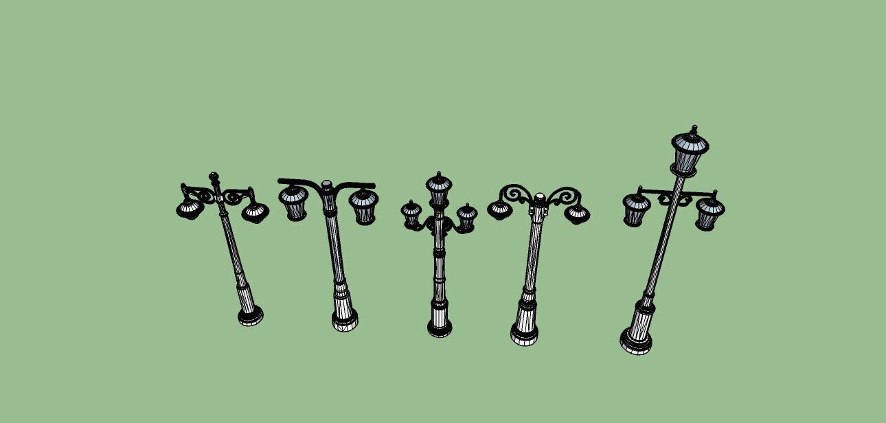 Modern Elegant Streetlight Designs for Luxury Homes 3D print model_11