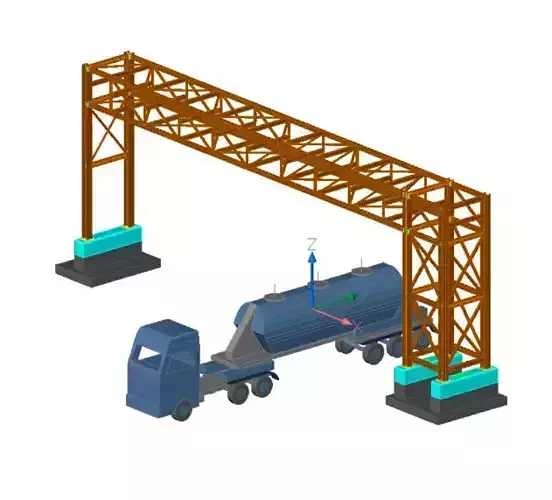 Pipe Bridge 3 levels 25m long 2800 wide 7200 clearance