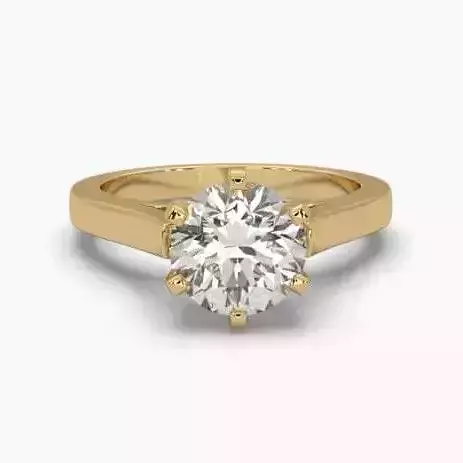 Printable 3D jewelry model of Solitaire Lady Ring with Diamond 