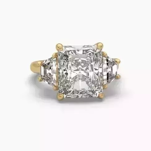 Printable 3D jewelry model of Solitaire Lady Ring with Diamond 