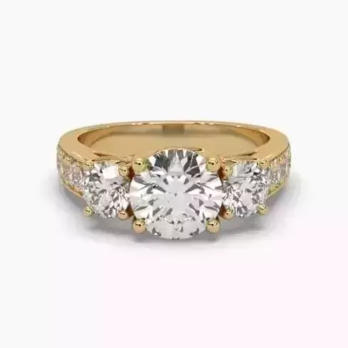 Printable 3D jewelry model of Solitaire Lady Ring with Diamond 