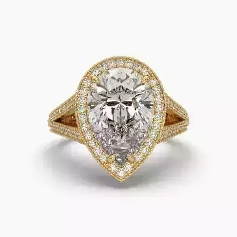 Printable 3D jewelry model of Solitaire Lady Ring with Diamond 