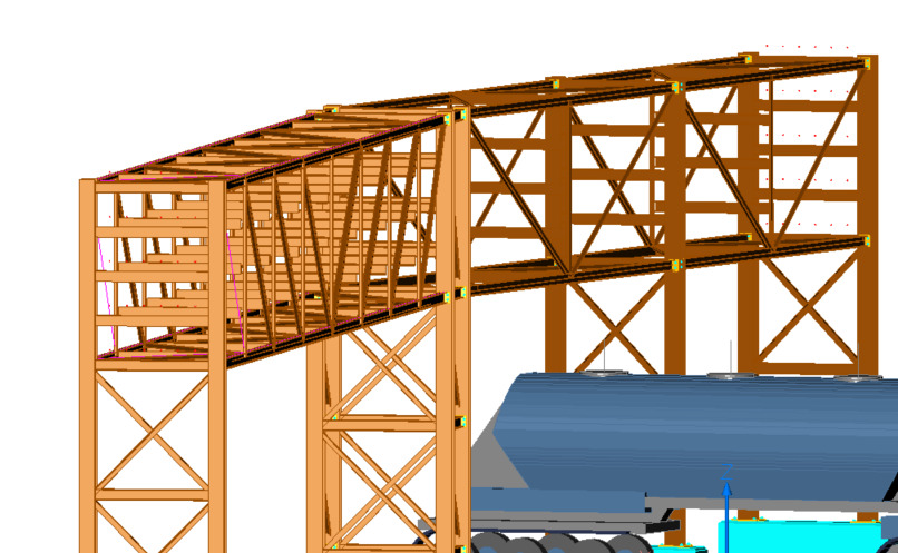 Pipe bridge 5 levels 54m long 2700mm wide 6400mm clearance 3D model_2