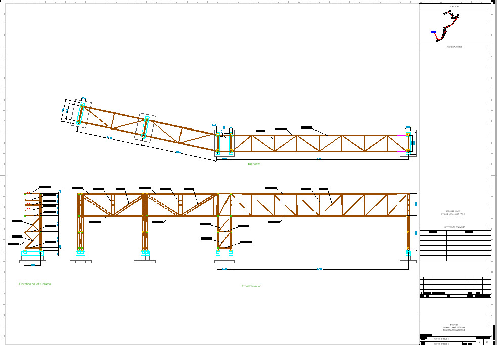 Pipe bridge 5 levels 54m long 2700mm wide 6400mm clearance 3D model_1