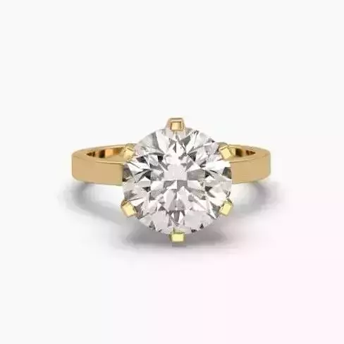 Printable 3D jewelry model of Solitaire Lady Ring with Diamond 