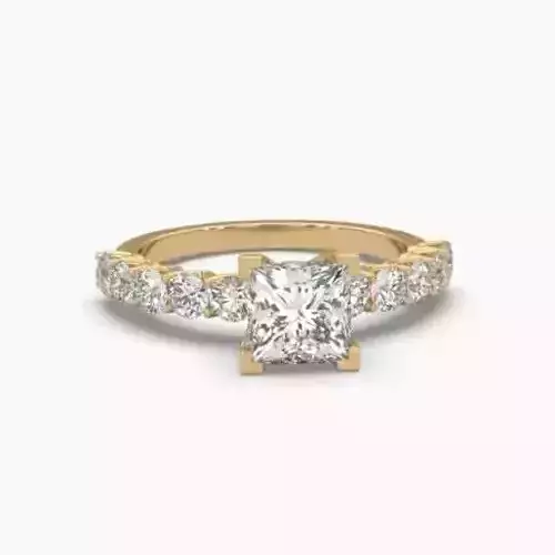 Printable 3D jewelry model of Solitaire Lady Ring with Diamond 