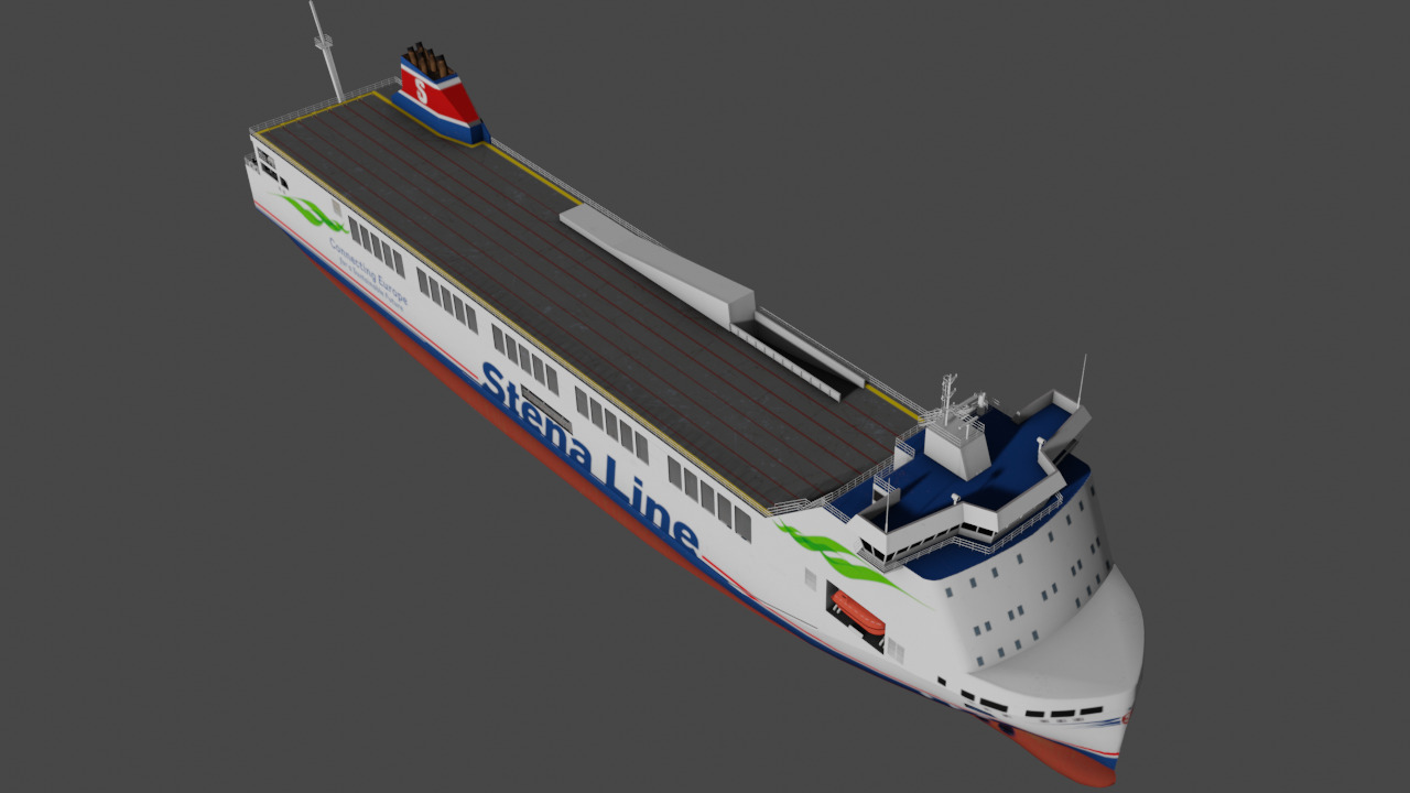 Methanol hybrid ferry Low-poly 3D model_13