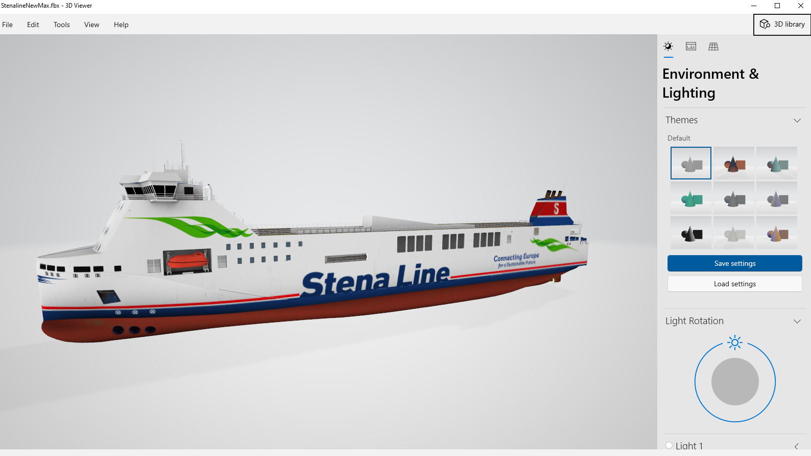 Methanol hybrid ferry Low-poly 3D model_5