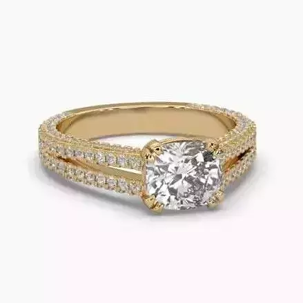 Printable 3D jewelry model of Solitaire Lady Ring with Diamond 