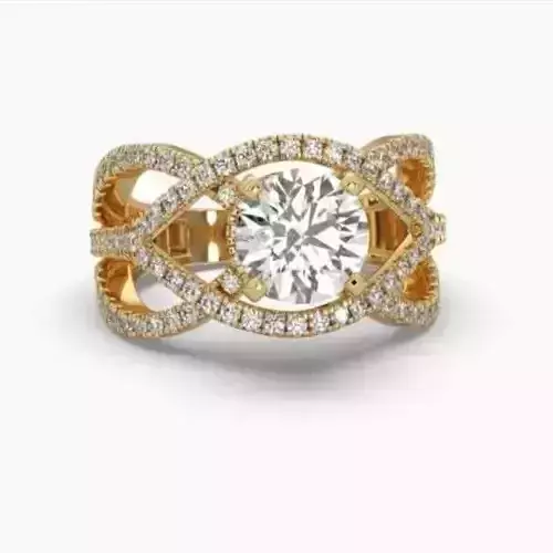 Printable 3D jewelry model of Solitaire Lady Ring with Diamond 