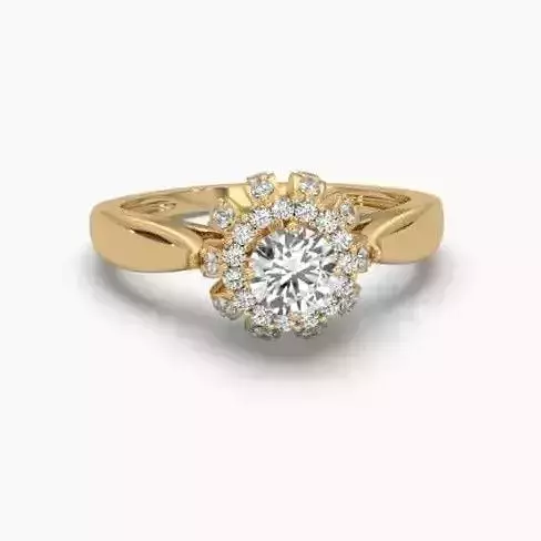 Printable 3D jewelry model of Solitaire Lady Ring with Diamond 