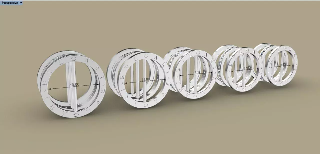 Bvlgari B1zero Rings With Gems 5 Sizes 3D print model_0