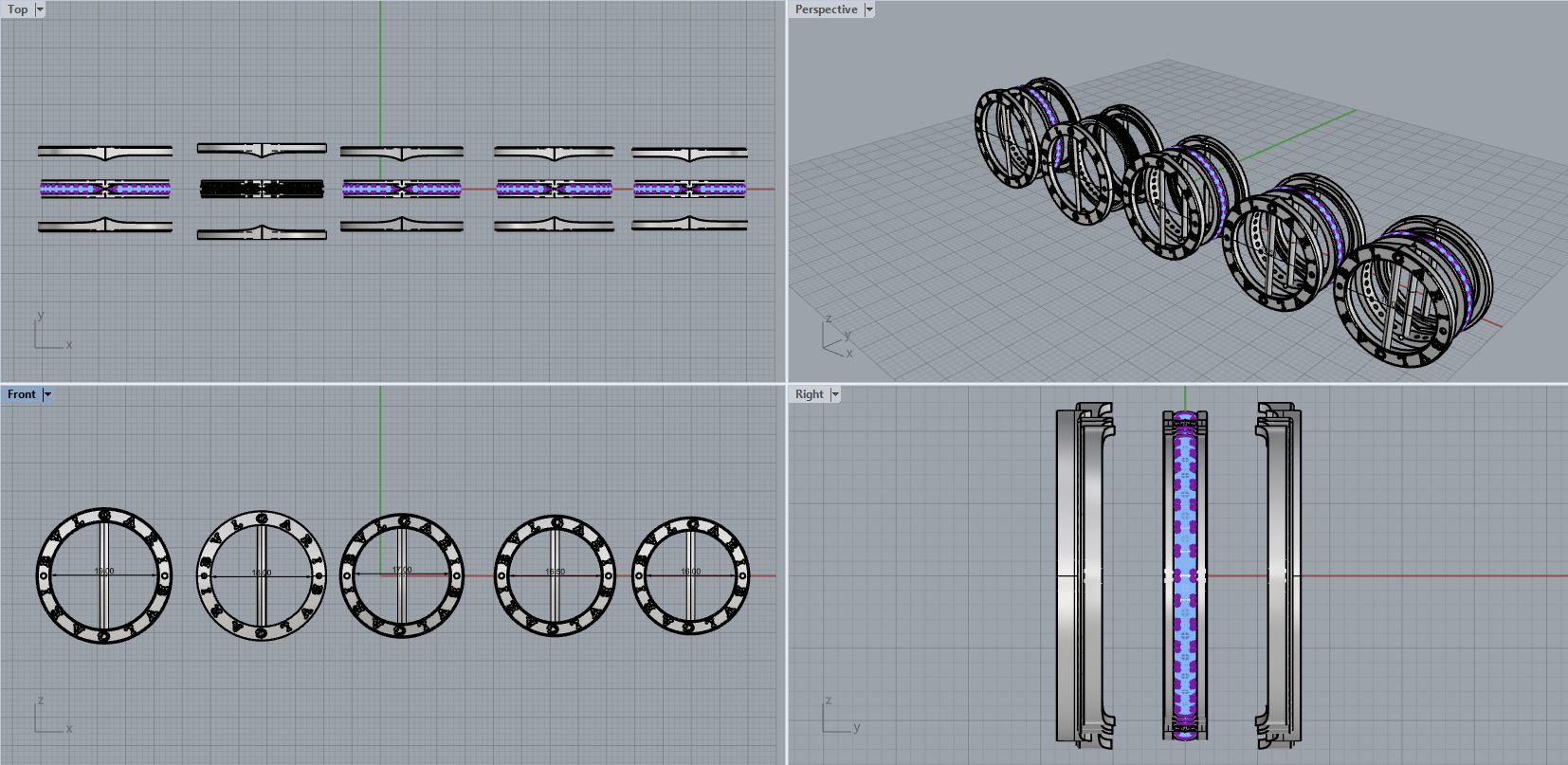 Bvlgari B1zero Rings With Gems 5 Sizes 3D print model_5