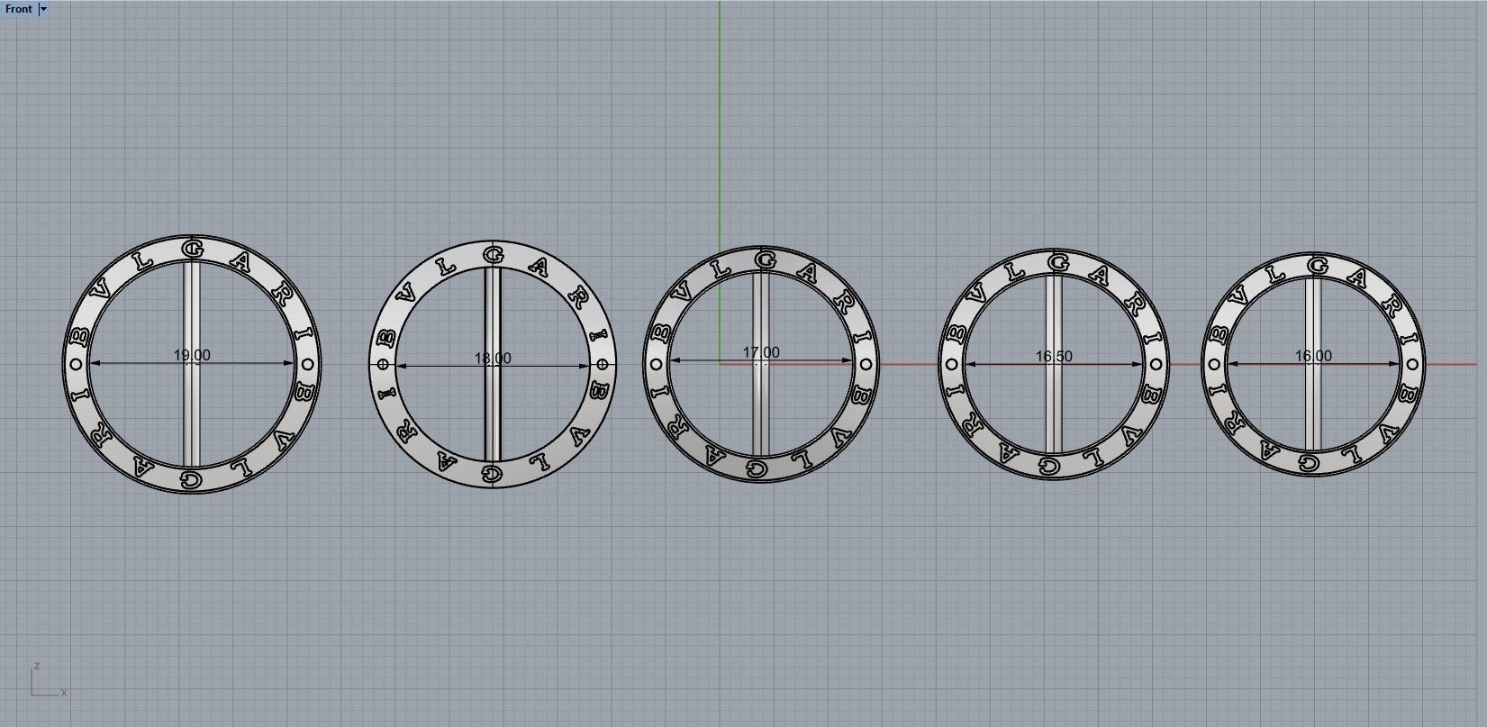 Bvlgari B1zero Rings With Gems 5 Sizes 3D print model_2