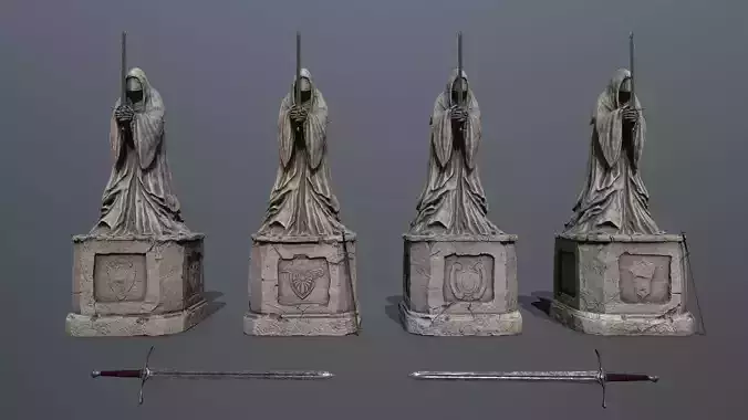 Ruin set Low-poly 3D model