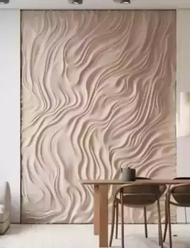 Digital sculpture mural interlocking pattern 3D print model