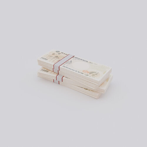 2000 Japanese yen JPY Currency Low-poly 3D model