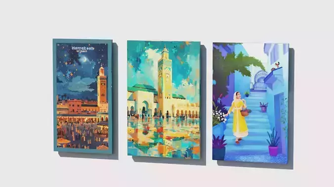 Exquisite 3D Moroccan Wall Art design 3D model