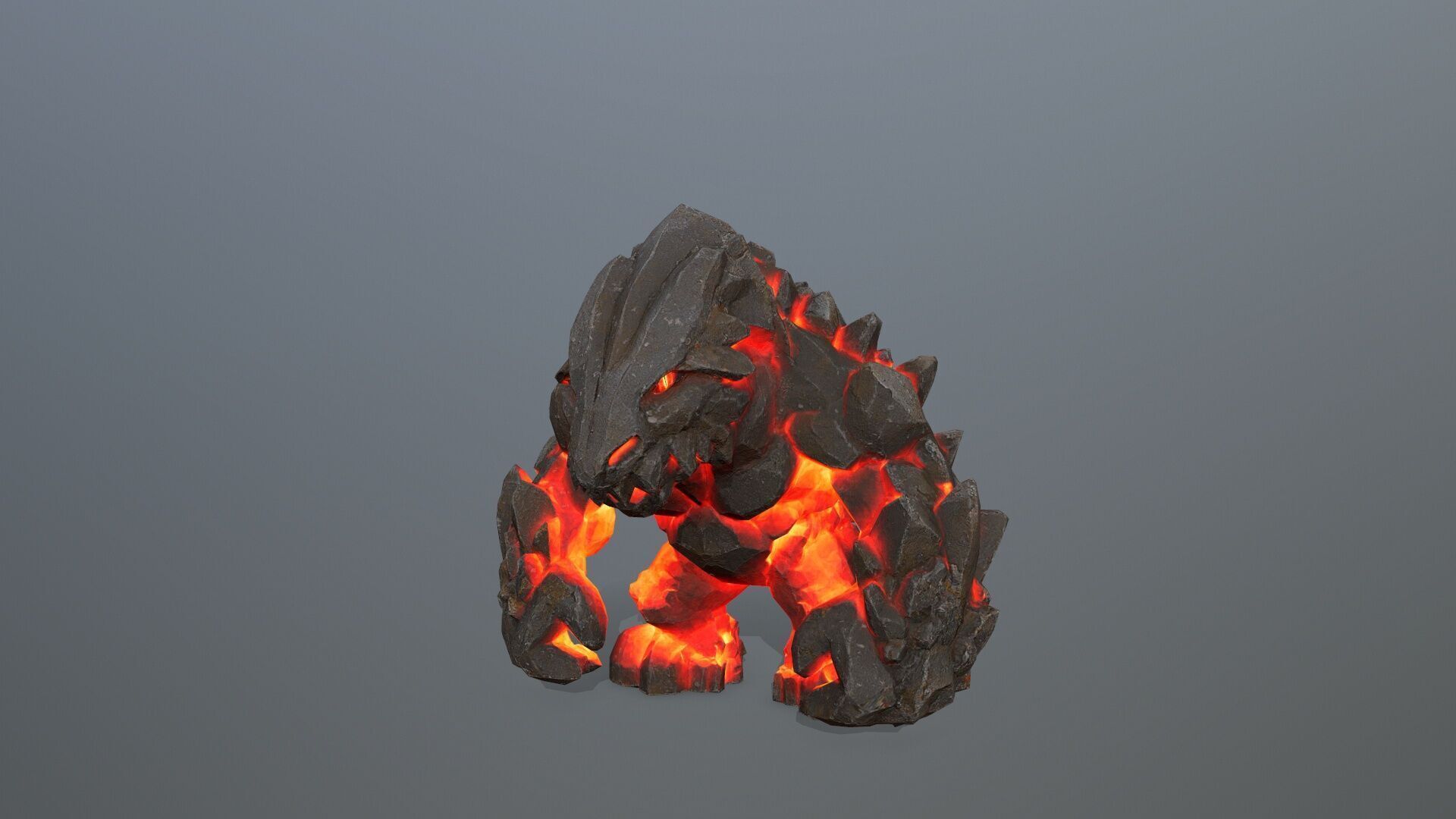 lava monster Low-poly 3D model_2