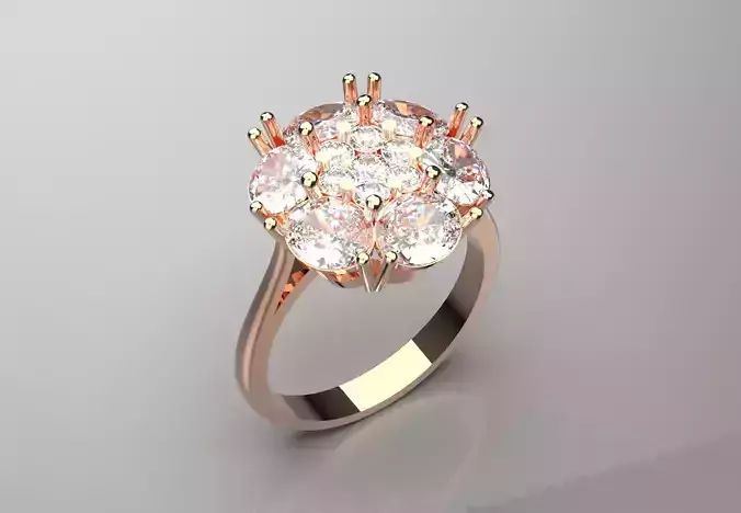 bride flower diamond ring fr0006